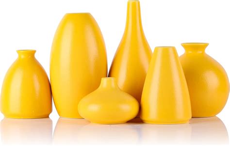 Small Yellow Bud Vases