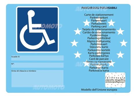 smarrimento contrassegno parcheggio disabili