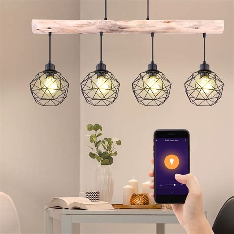 LED Smart Home Pendel Decken Lampe App Google Alexa RGB Kugel Leuchte dimmbar eBay