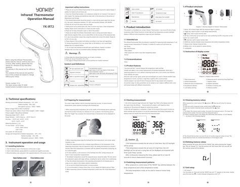 Smart Infrared Thermometer Instructions