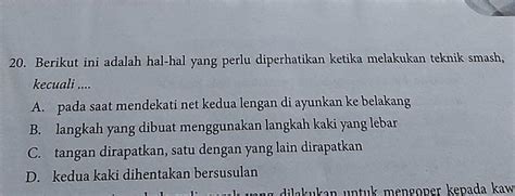 Yang Perlu Diperhatikan Ketika Melakukan Teknik Smash Kecuali