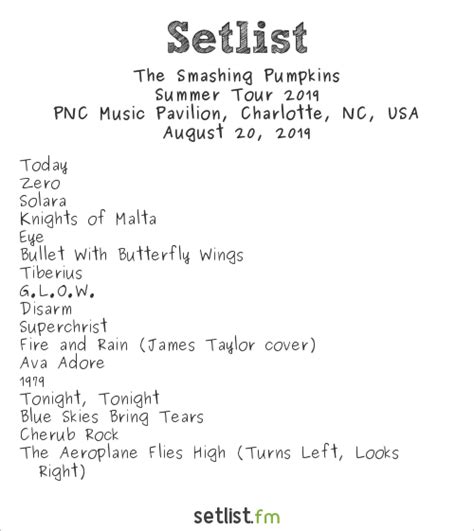 smashing pumpkins pnc setlist