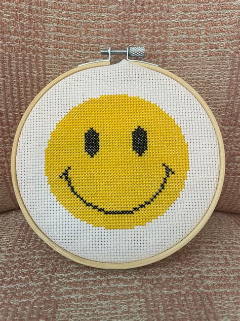 Smiley Face Cross Stitch Pattern Printable