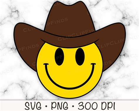 smiley face with cowboy hat