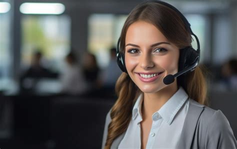 Smiling customer service representative