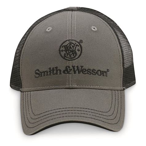 Smith Wesson Men S Cool Grey Mesh Back Cap - 705624