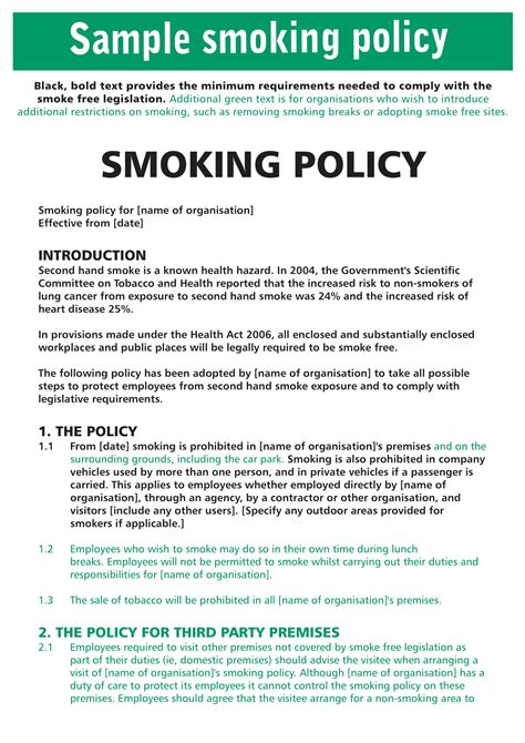 smoke tobacco vape free policy