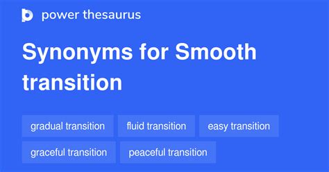 smooth transition meaning in english