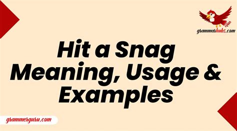 Snag Meaning And Examples
