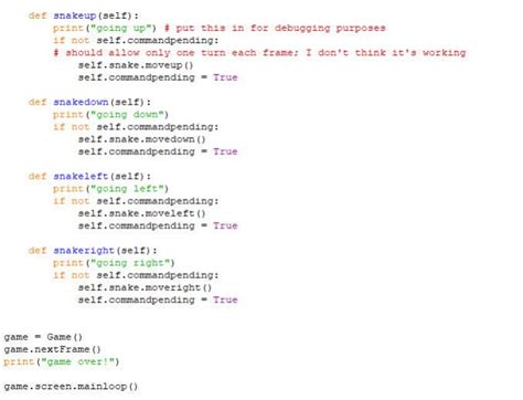 snake game code in python idle
