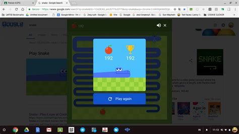 snake game play google high score