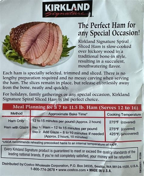 snake river ham cooking instructions