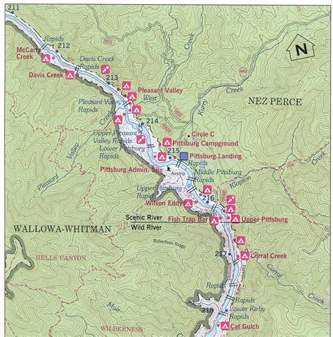 snake river path on a map