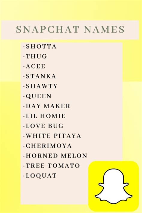 snapchat username ideas