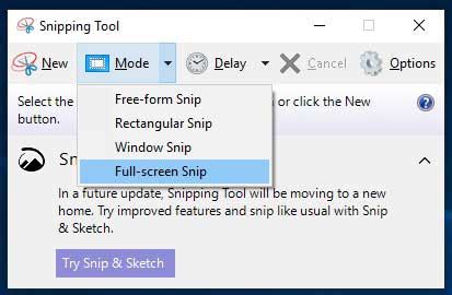 snipping tool snip history