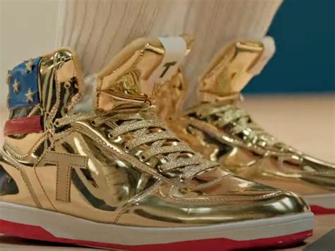 snl trump gold sneakers