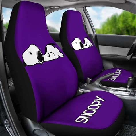 Snoopy On VW Bus Car Seat Covers (Set of 2) Luvlavie