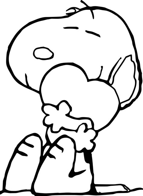 Snoopy Valentine's Day Coloring Pages