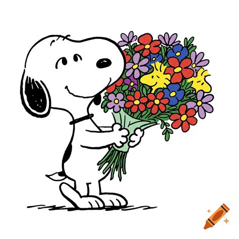 Snoopy With Flowers