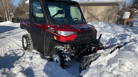 Snow plowing with POLARIS RANGER 570 YouTube