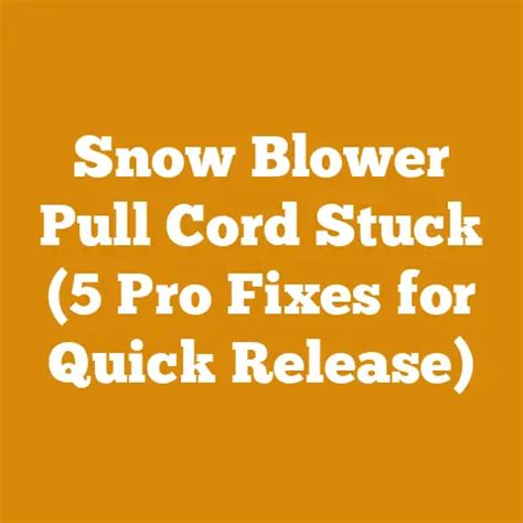 Snow Blower Pull Cord Stuck