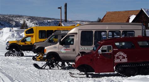 snow coach ride in yellowstone