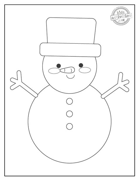 Snow Man Outline Printable