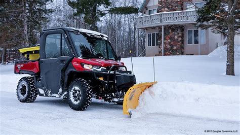 snow plow for side by side utility vehicle