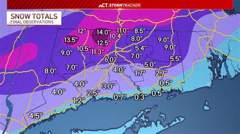 snow totals ct