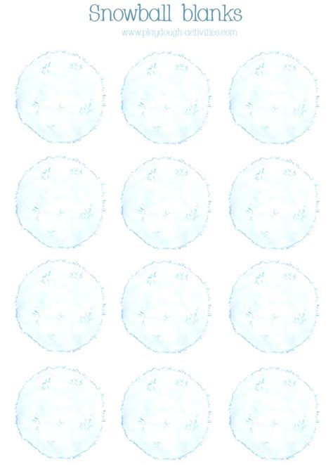 Snowball Printable Pattern Preschool