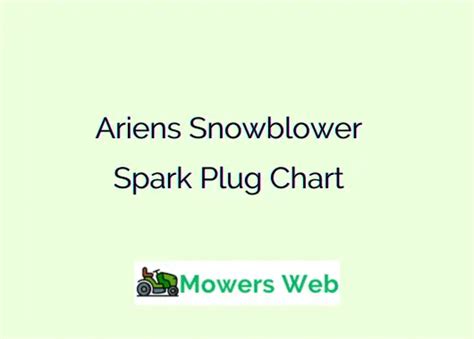 Snowblower Spark Plug Chart