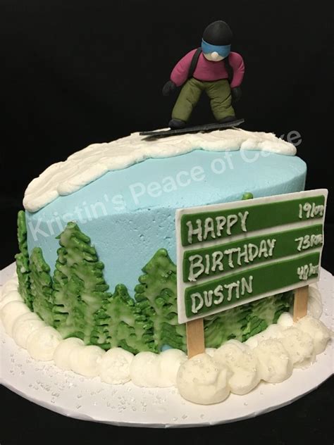 Snowboard Theme Cake