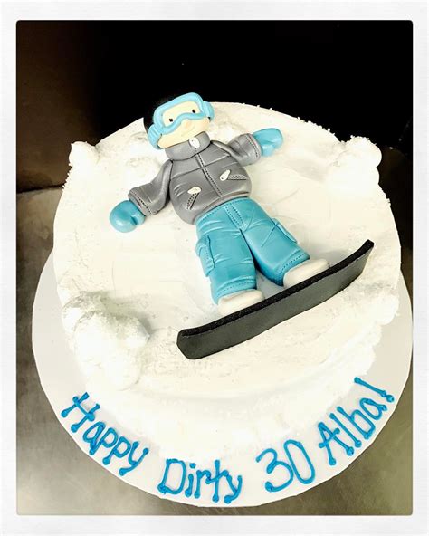 Snowboarding Sheet Cake