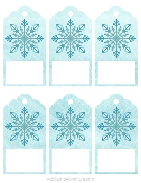 Snowflake Gift Tag Template Printable