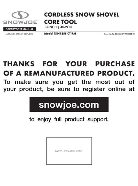 Snow Joe 24VSS13CT 24Volt iON+ Cordless Snow Shovel Snow shovel