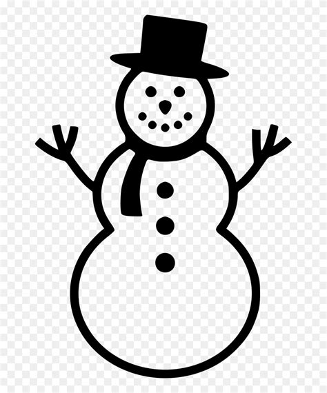 Snowman Clipart Transparent Black And White Snowman Clipart Black And