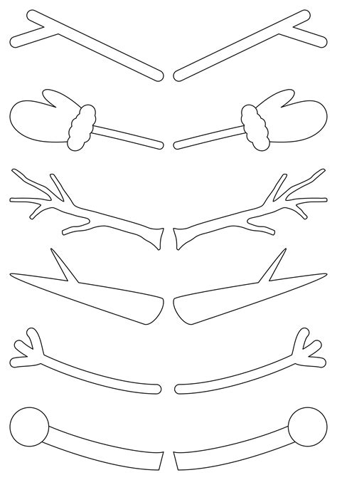 Snowman Arms Template Printable