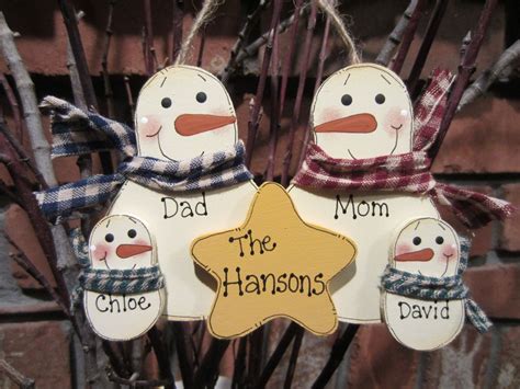 snowman family ornament craft