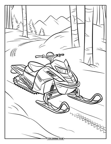 Snowmobile Coloring Pages Printable