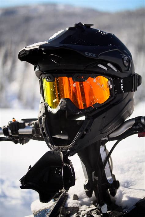 Snowmobile Helmet With Removable Muzzle