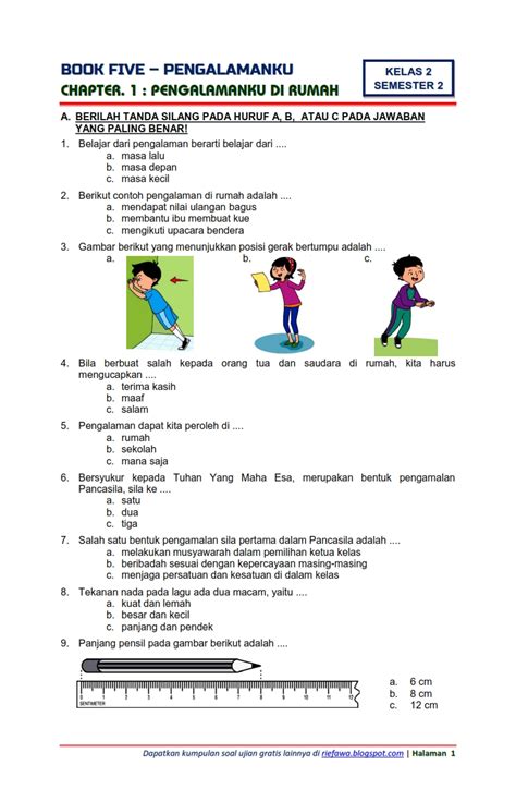 soal kls 2 tema 5 subtema 1