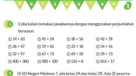 soal matematika kelas 2 semester 1 kurikulum merdeka quizizz