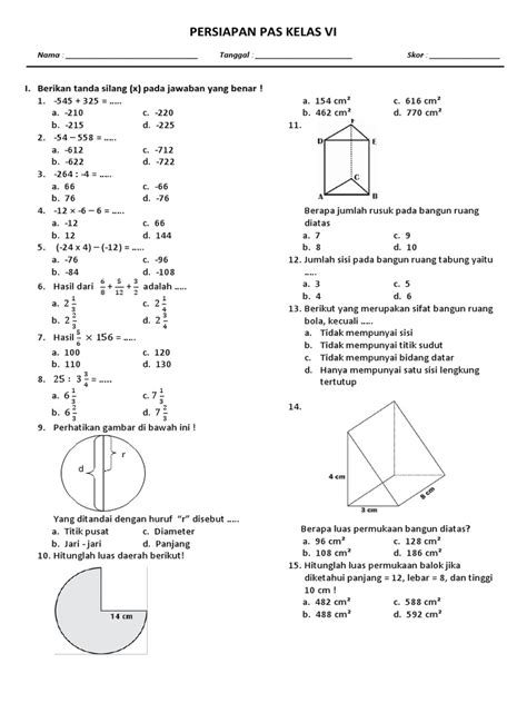 soal matematika kelas 6 tentang bangun ruang