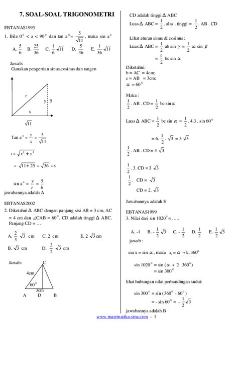 Judul: Menguak Seluk Beluk Soal Matematika Trigonometri Kelas 10