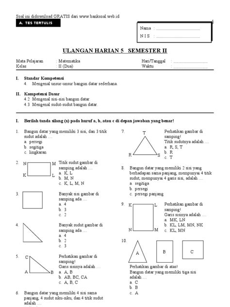 soal olimpiade matematika sd tentang bangun datar