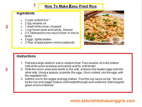 Contoh Soal Procedure Text How To Make Fried Rice Dikdasmen