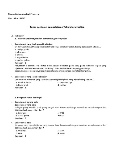 Contoh Soal Tkb Teknik Informatika Cpns Pdf Contoh Soal