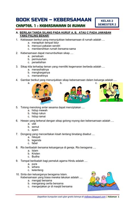 Soal Ulangan Harian Bahasa Indonesia Kelas 2 SD Semester 1