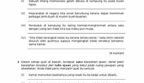 Soalan Latihan Bahasa Melayu Tahun 3