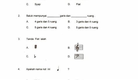 Kertas Soalan Ujian Pendidikan Muzik Tahun 4 KSSR